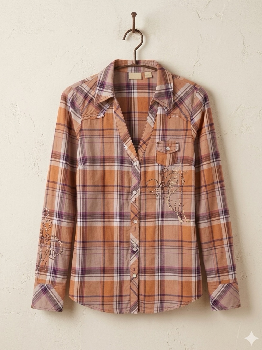 Daytrip Plaid Button-Down Shirt in Brown, Purple and White